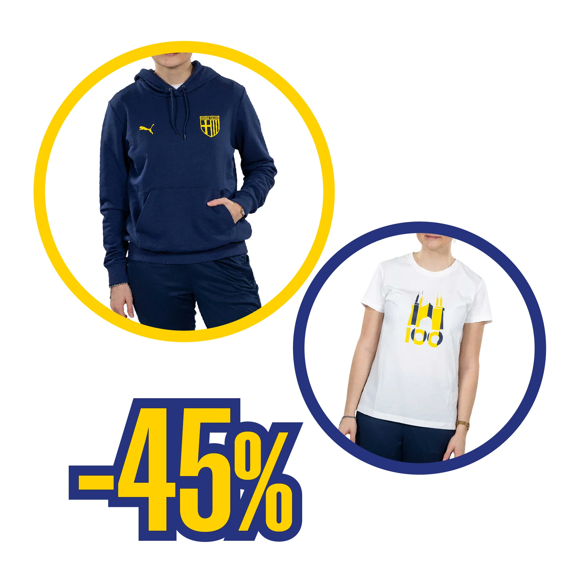 BUNDLE FELPA CAPPUCCIO TARDINI 100 + T-SHIRT TARDINI 100 DONNA