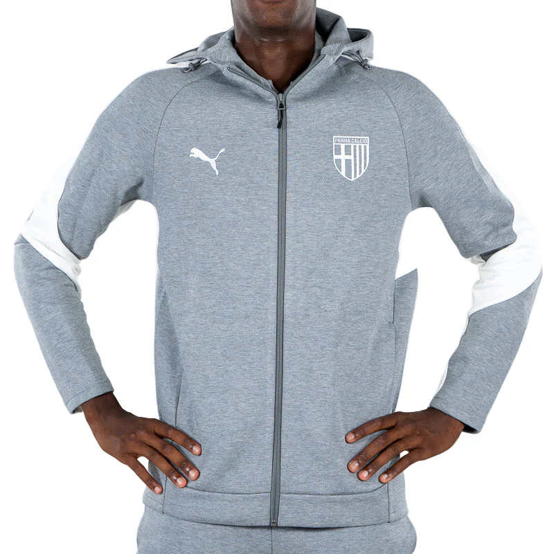 Felpa Hooded Evostripe Zip Grigia - Parma Calcio - Image 2