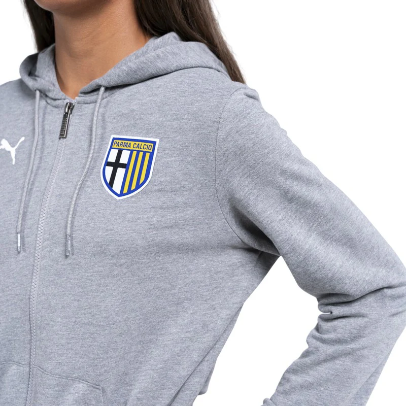 Felpa Hooded Woman Casuals Zip Grigia - Parma Calcio - Image 3