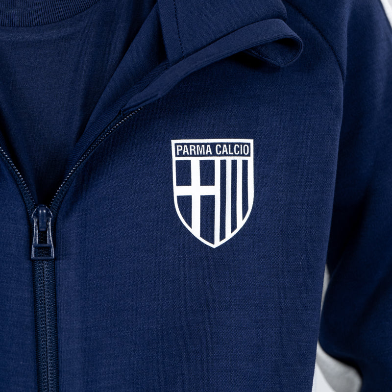 Felpa Junior Hooded Evostripe Zip Blu Navy - Parma Calcio - Image 2