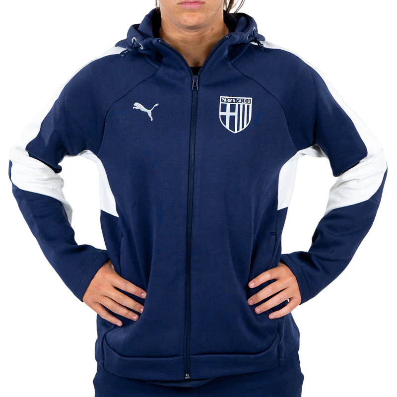 Felpa Woman Hooded Evostripe Zip Blu Navy - Parma Calcio - Image 3