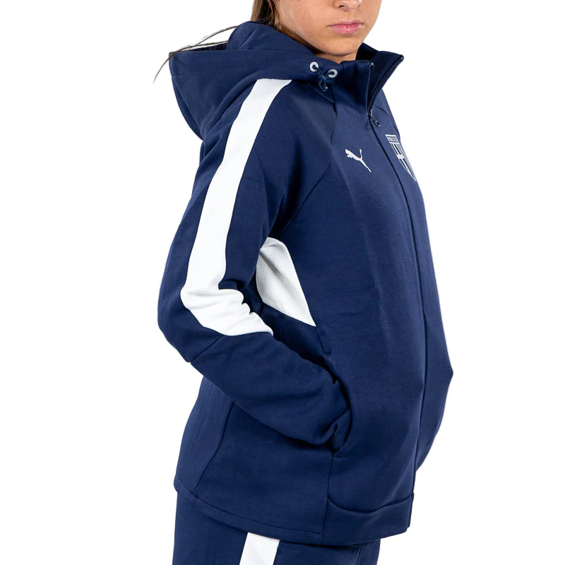 Felpa Woman Hooded Evostripe Zip Blu Navy - Parma Calcio - Image 4