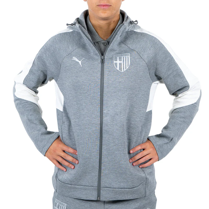 Felpa Woman Hooded Evostripe Zip Grigia - Parma Calcio - Image 2