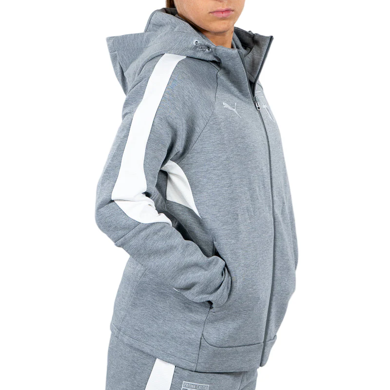 Felpa Woman Hooded Evostripe Zip Grigia - Parma Calcio - Image 3